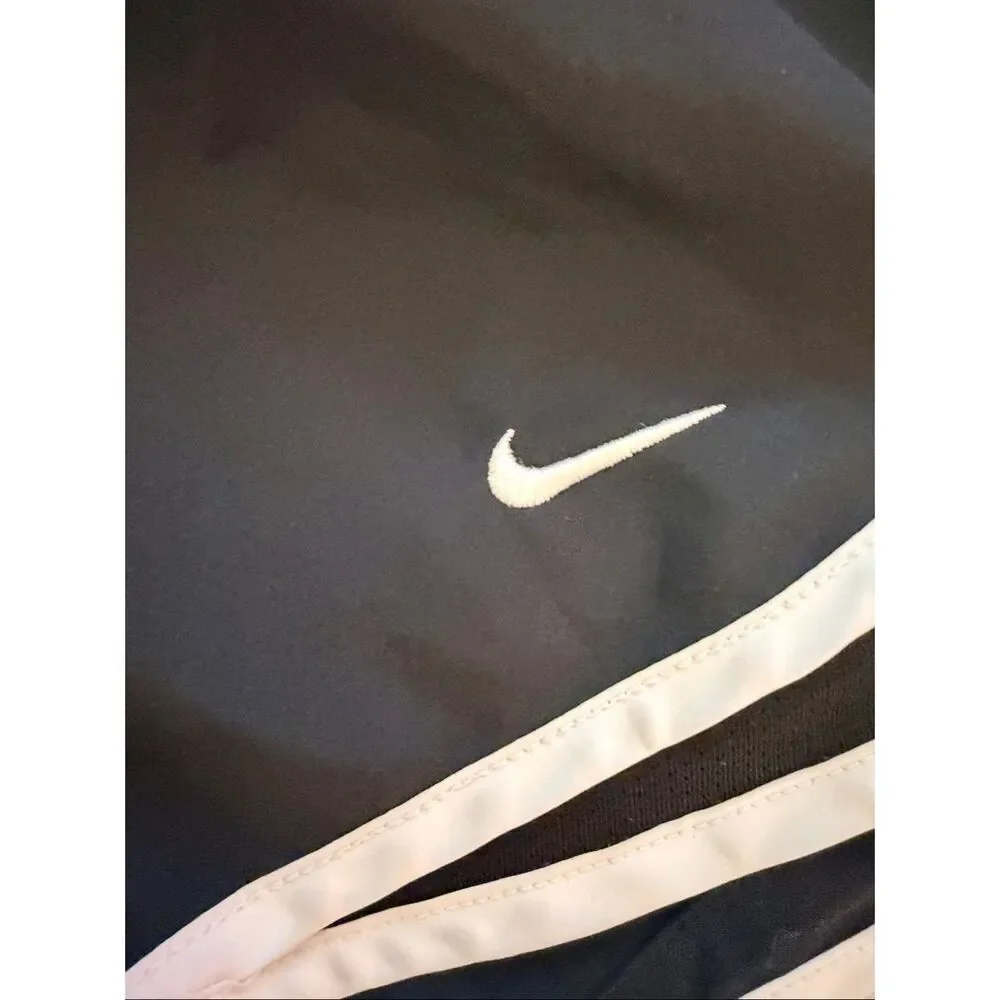 Nike Black Dri-FIT White Trim Track Gym Active Running Shorts Drawstring Size S